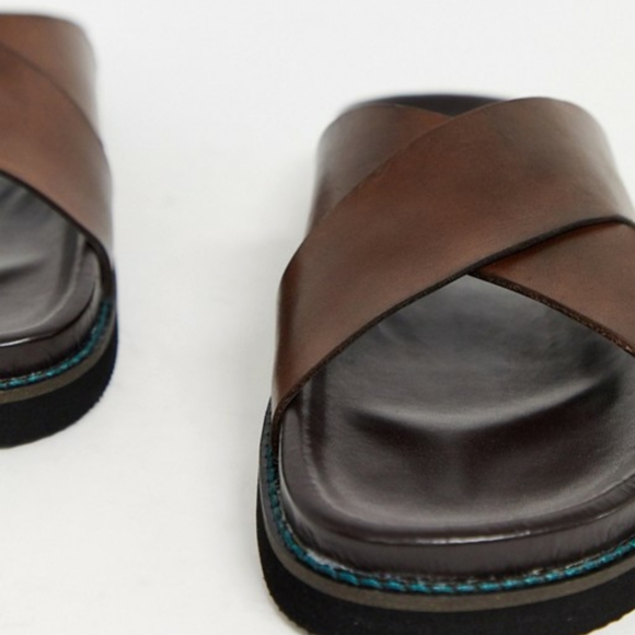 Walk London Tommy Sandals in Brown 100% Leather - Picture 5 of 5